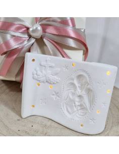 Bomboniere Battesimo sacre ceramica satinata lampada luce led 2