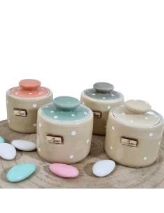 Vasetti ceramica bomboniere scritta Love in legno