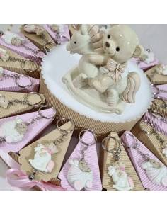 Torta bomboniere orsetti bimba portachiavi campanellino 2