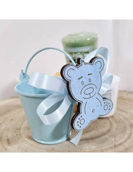 Bomboniere candele Yankee Battesimo bimbo portacandela orsetto