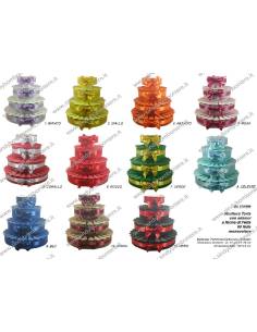 STRUTTURA TORTA BOMBONIERA 60 FETTE MONOCOLORE PORTACONFETTI FAI DA TE CONFEZIONE