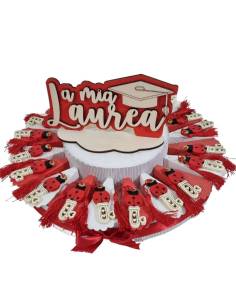 Chiavi coccinella bomboniere a torta per laurea complete