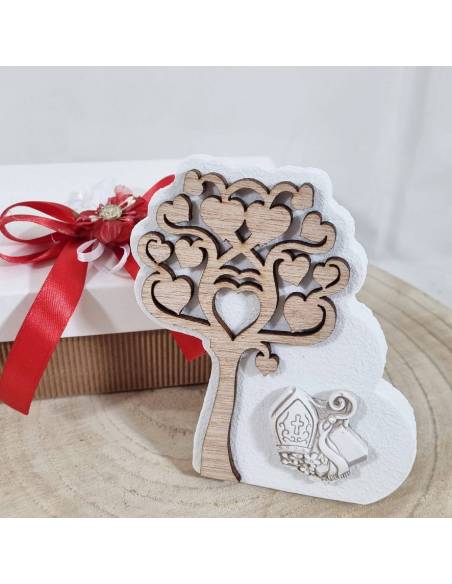 Originale idee bomboniere Cresima albero della vita foglie cuori