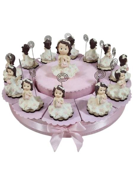 Torta porta bomboniere fai da te Comunione bimba portafoto
