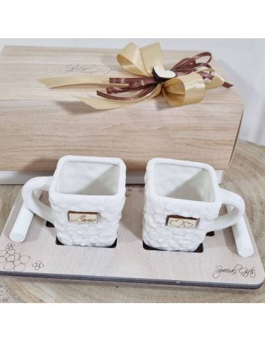 Bomboniere matrimonio utili tazzine tete a tete con vassoio