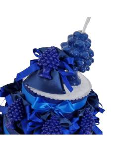 Pigna bomboniera sacchetti completi magneti blu