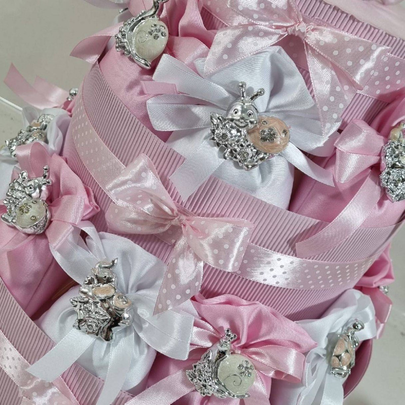 Torta di bomboniere animaletti femminuccia