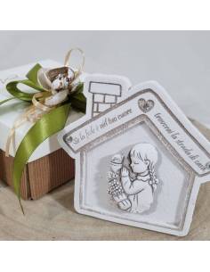 Bomboniere Comunione bambina in preghiera con casetta