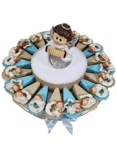 Torta bomboniere angeli calamite stellari completa
