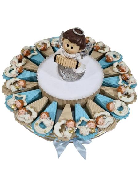 Torta bomboniere angeli calamite stellari completa