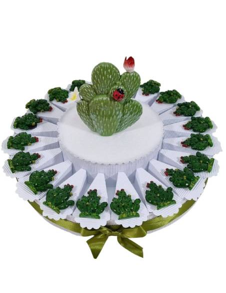 Torta bomboniere cactus calamite in ceramica