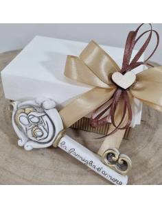 Bomboniere matrimonio sacra famiglia chiave pietra leccese