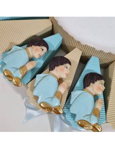 Torta bomboniere Comunione maschio calamite e centrale cuore 2