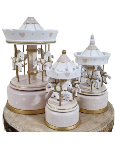 Bomboniere Battesimo carillon gemelli giostra cavalli carillon