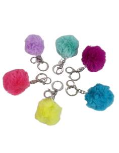 Bomboniere con portachiavi pon pon colorati 2