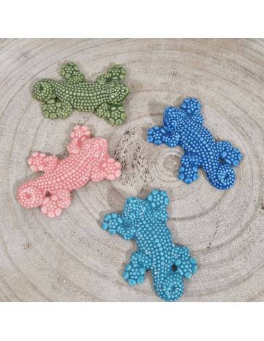 Bomboniere ceramica geco portafortuna a calamita