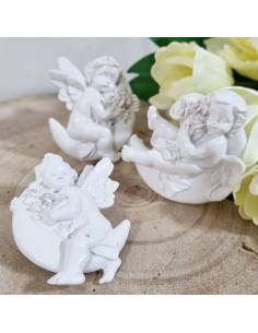 Bomboniere angeli bianchi sulla luna a calamita
