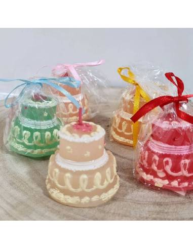 Candele bomboniere a forma di torta vari colori