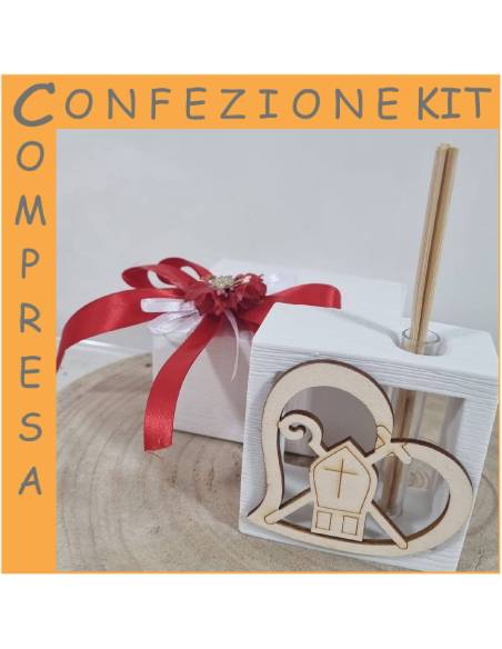 Bomboniere Cresima profumatori ambiente cuore legno