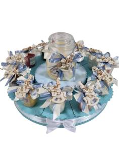 Torta bomboniere con candele Yankee e calamite soldatini