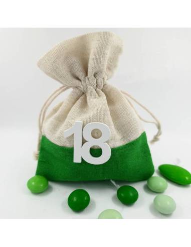 Sacchetto portaconfetti 18 in legno bianco