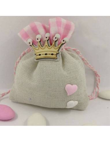 Sacchetti bomboniere battesimo bimba principessa