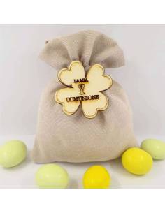 Sacchetti Prima Comunione a 0,99 centesimi quadrifoglio in legno