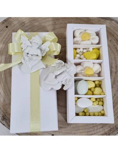 Bomboniere angeli cuore calamite scatola confettata