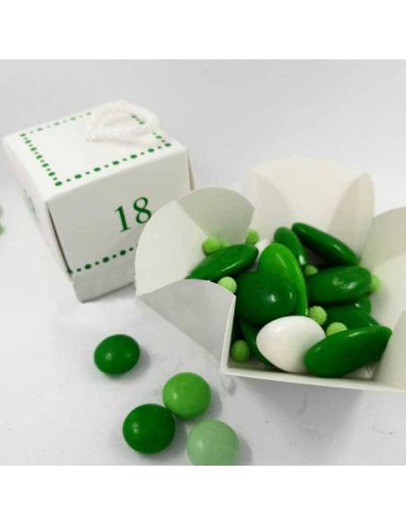 Scatolina portaconfetti bomboniere 18 anni a forma di fiore