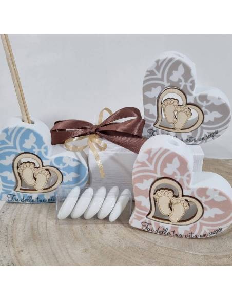 Bomboniere Battesimo profumatori cuore frasi Dolcicose Marinette