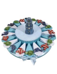 Torta bomboniere animali mare calamite colorate
