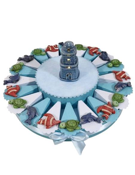 Torta bomboniere animali mare calamite colorate