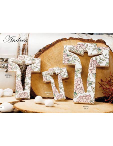 Dolcicose bomboniere tau decoro floreale collezione andrea