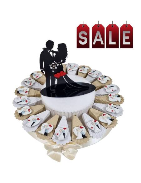 Torta bomboniere matrimonio calamite cuori offerta
