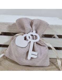 Sacchetti confetti matrimonio fai da te chiave e lucchetto