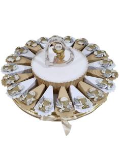 Torta bomboniere Comunione magnete calice elegante