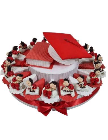 Torta bomboniere laurea coccinelle libro e pergamena