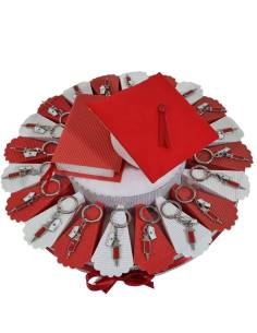 Torta bomboniere laurea infermieristica portachiavi siringa e cappello| Sindy Bomboniere