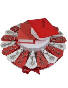 torta bomboniere laurea atomo portachiavi
