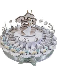 Torta bomboniere nozze d'argento clip cuori