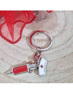 Bomboniere laurea infermieristica donna portachiavi siringa e cappello