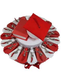 Torta bomboniere corno napoletano tocco laurea portachiavi
