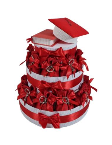 Sacchetti laurea bomboniere corno napoletano portachiavi con tocco