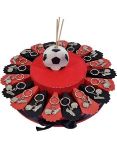 Torta bomboniere calcio scarpetta e pallone portachiavi