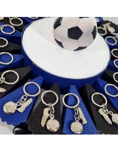 Torta bomboniere calcio scarpetta e pallone portachiavi 2