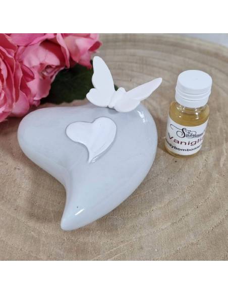 Profumatori bomboniere matrimonio cuore porcellana completi