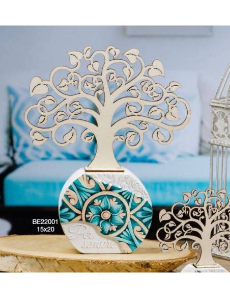 Regalo padrino Battesimo albero della vita maioliche