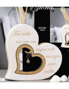 Regalo madrina e padrino Battesimo profumatore cuore