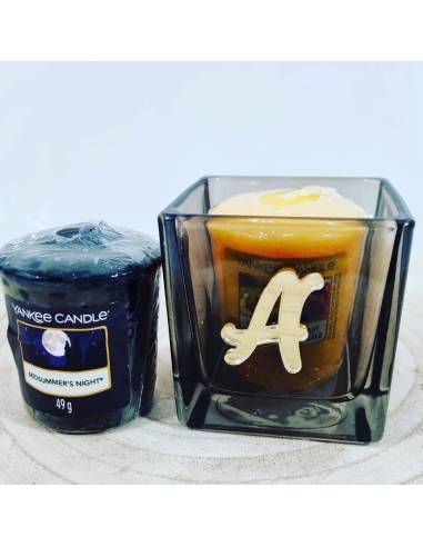 Bomboniere candele personalizzate portacandela iniziale oro