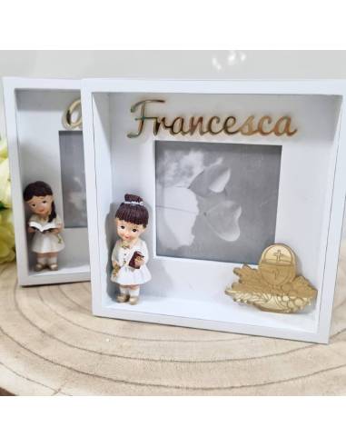 Bomboniere Comunione personalizzate femmina portafoto nome